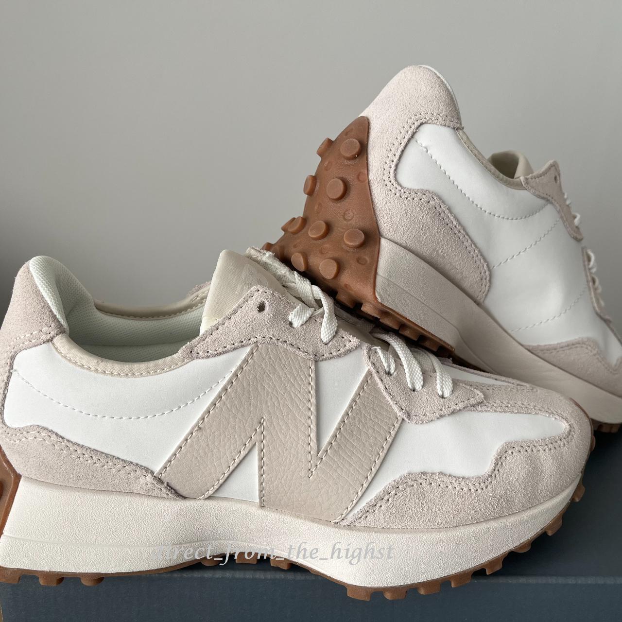 New Balance Women's Cream and White Trainers | Depop