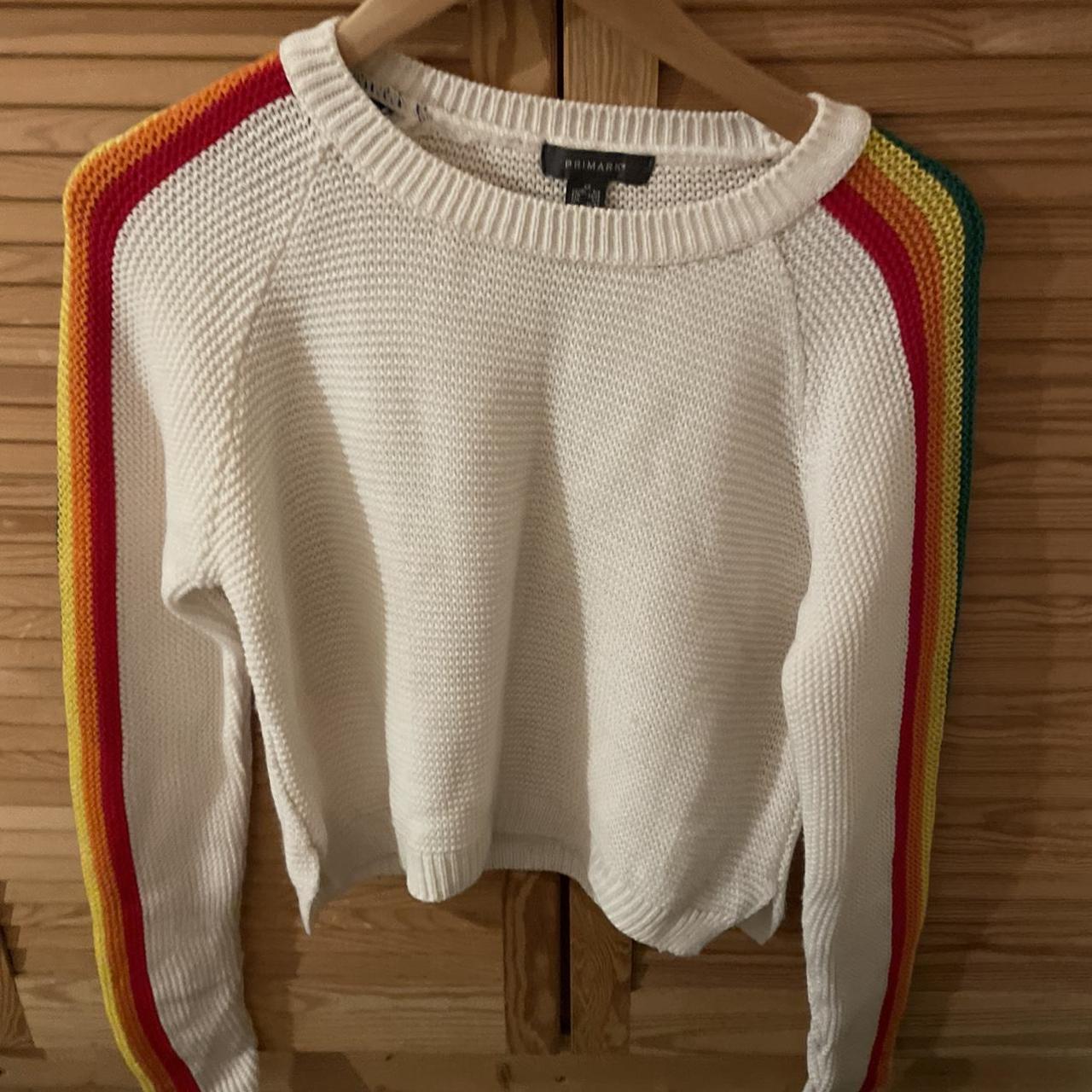 Rainbow Striped Rainbow Jumper Primark Primark White Rainbow