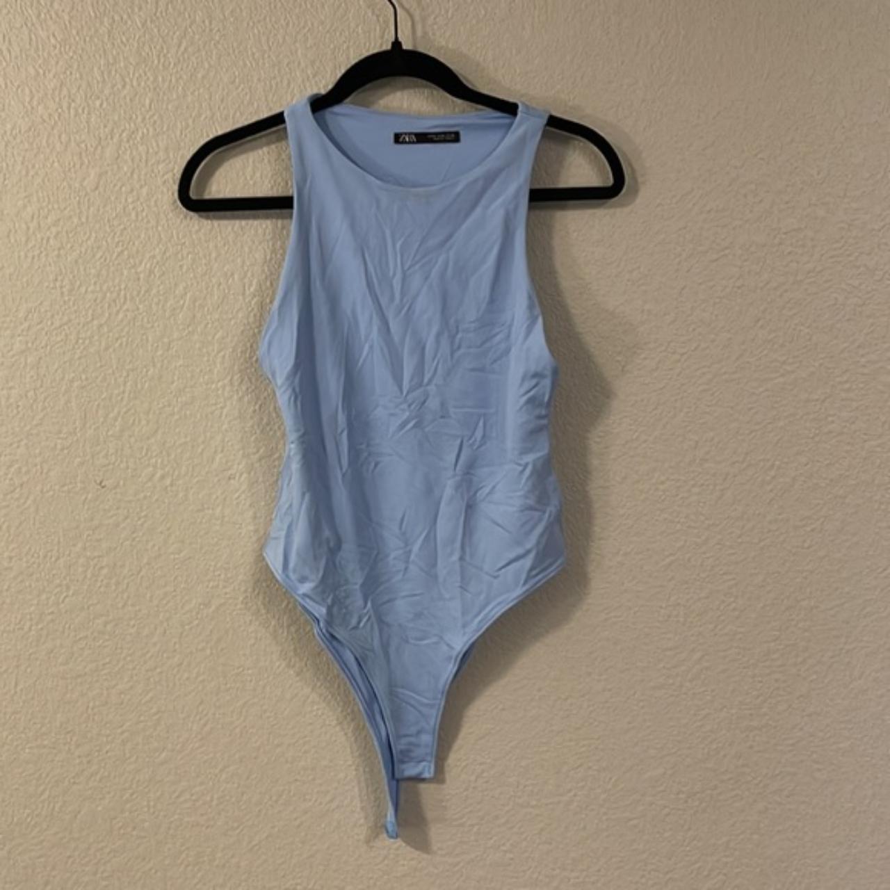 Zara Women's Blue Bodysuit Depop