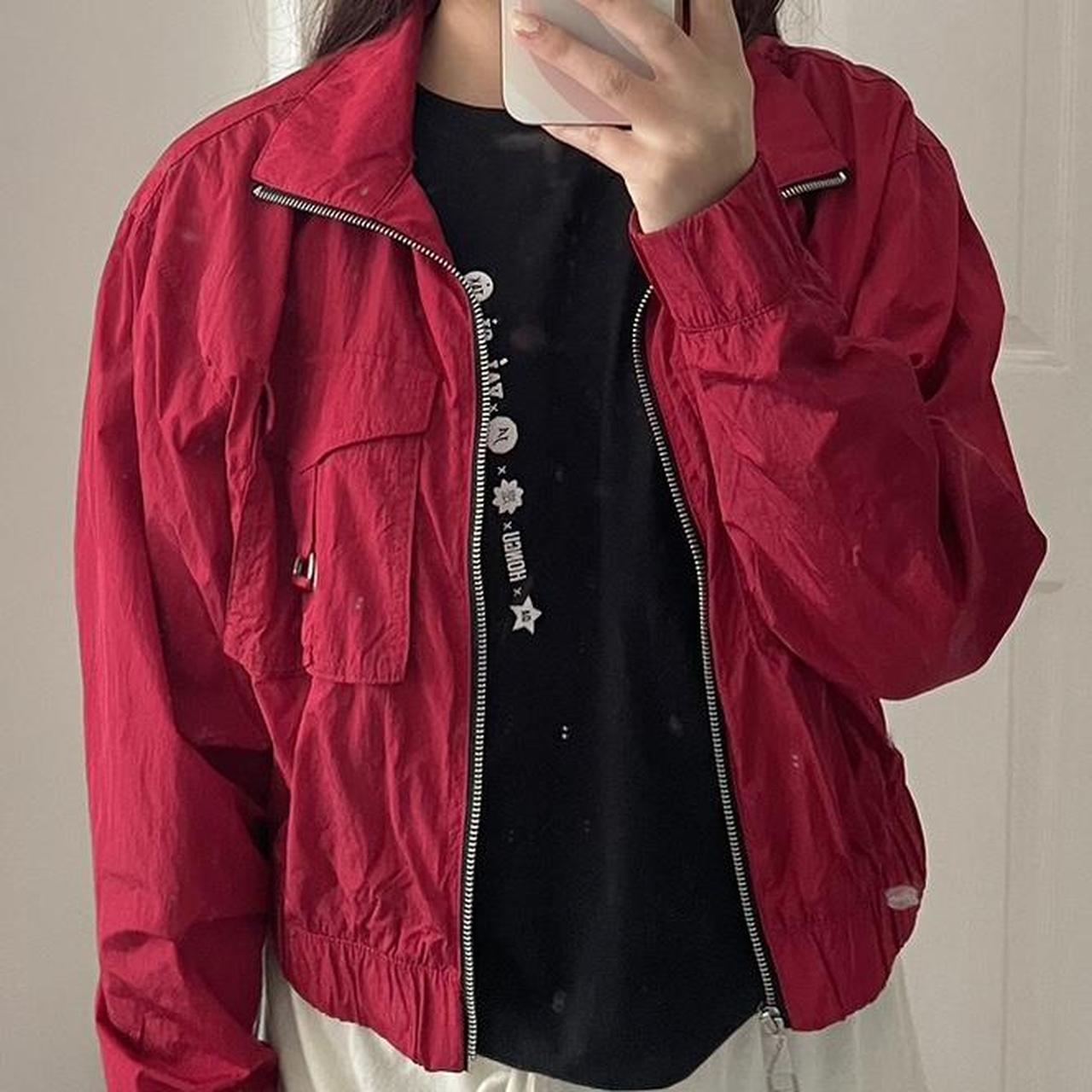 Hollister red bomber best sale jacket