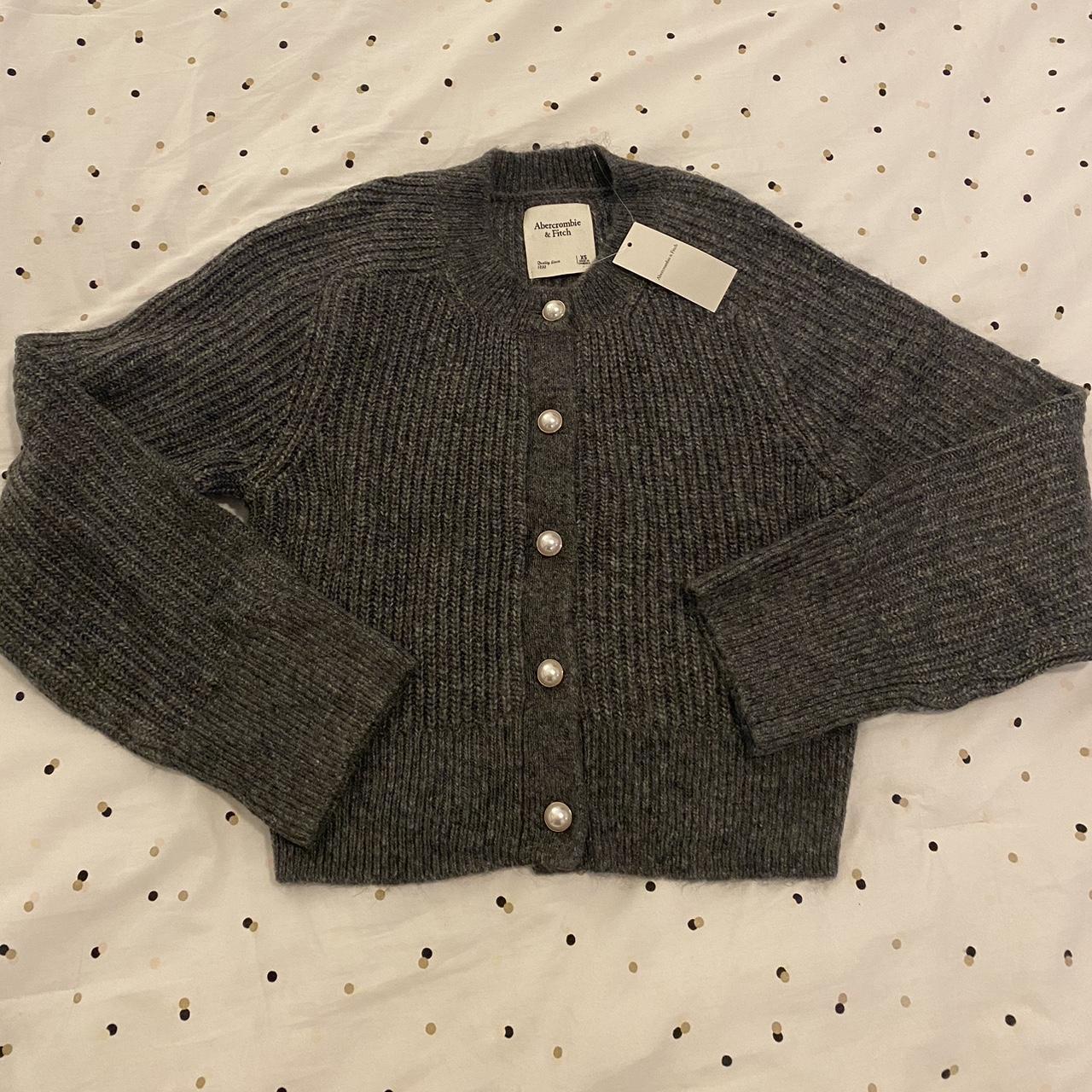 Abercrombie wool cardigan sweater with pearl buttons... - Depop