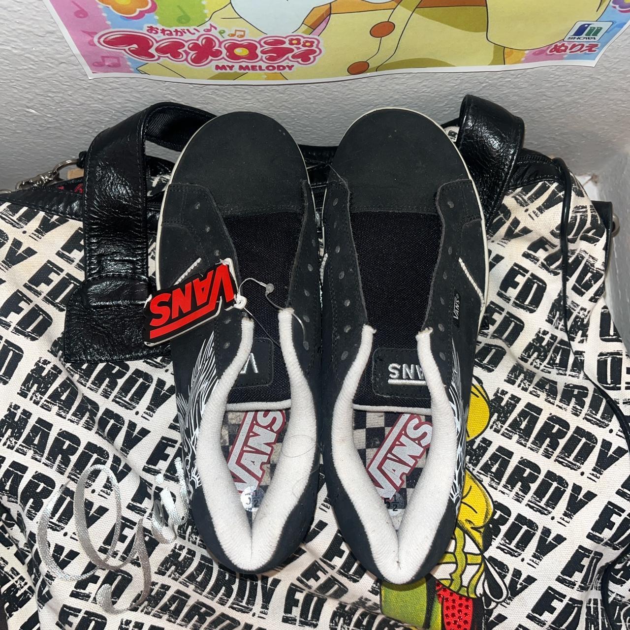 vans y2k mall goth skate shoes size 5.5 mens size... - Depop