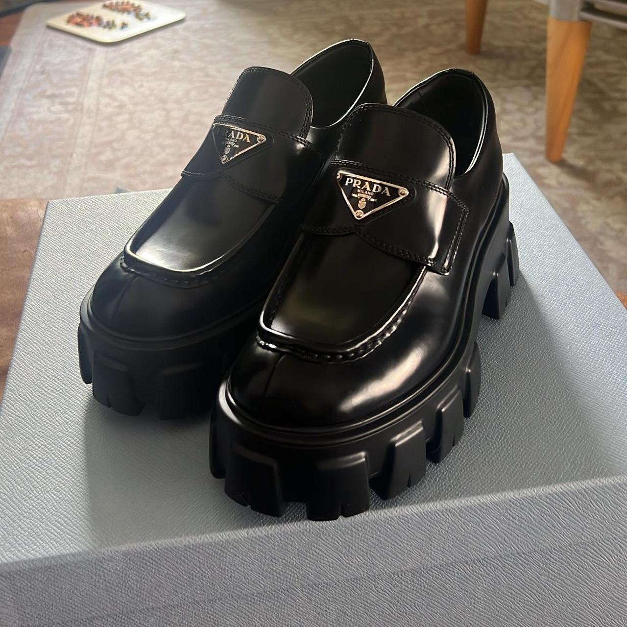 platform prada loafers