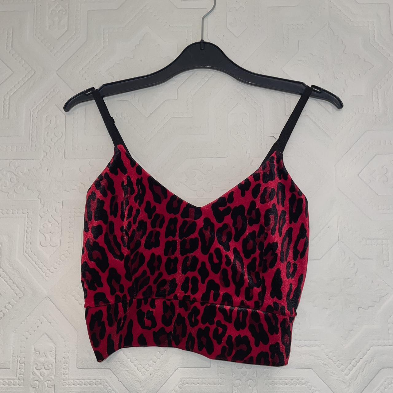 Primark red leopard print top hotsell