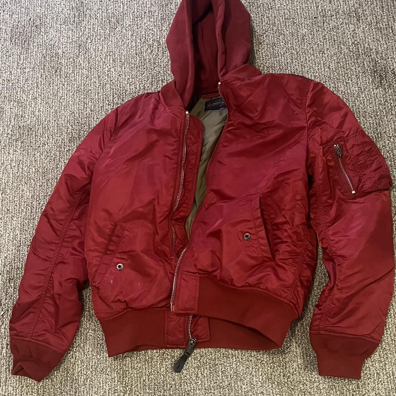 Alpha Industries Men's Burgundy and Red Jacket