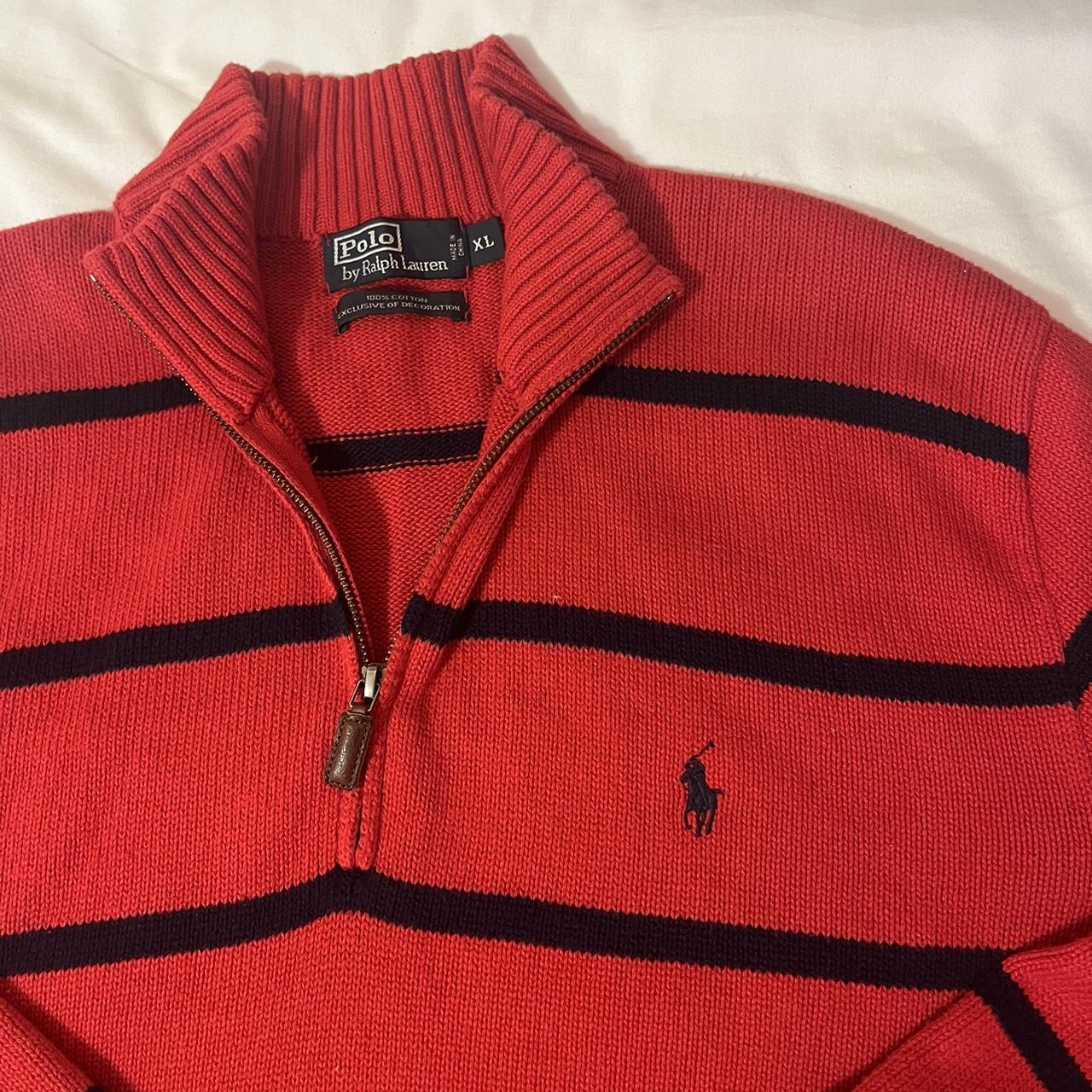 Ralph Lauren Men's Red and Blue Sweatshirt | Depop