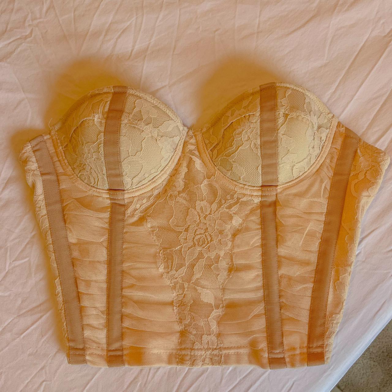 Vintage, white/cream lace corset, dolce and gabbana... Depop