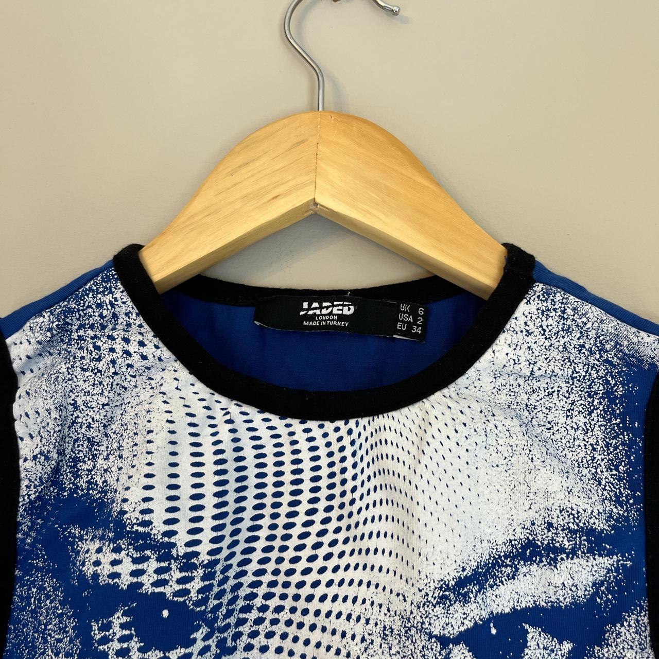 Jaded London blue tank top with face print Size 6  | Depop