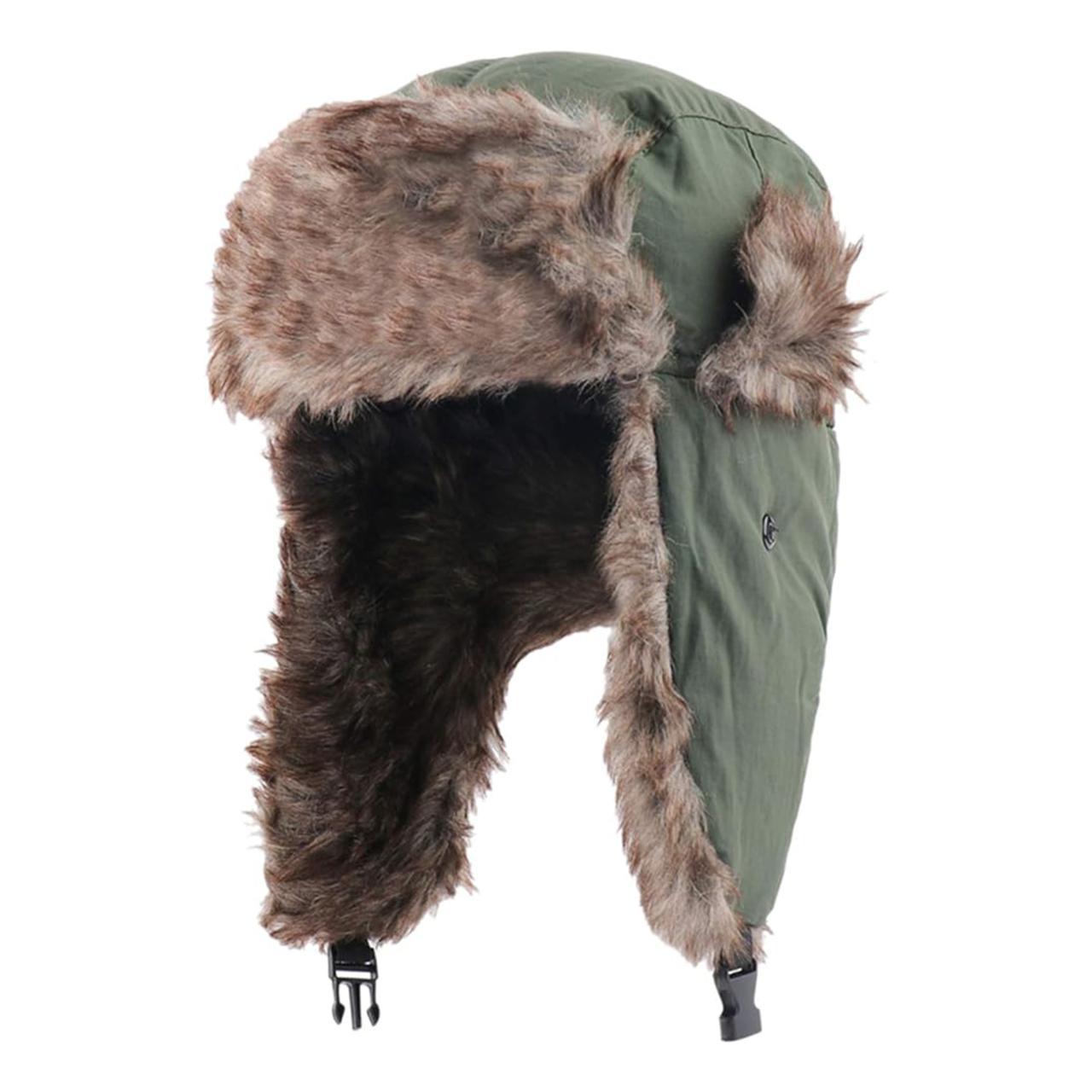 Green Ushanka Trapper Hat One size Green Russian... - Depop