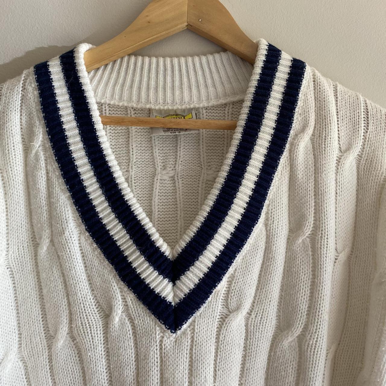 Vintage Interknit cricket jumper Size 18, perfectly... - Depop