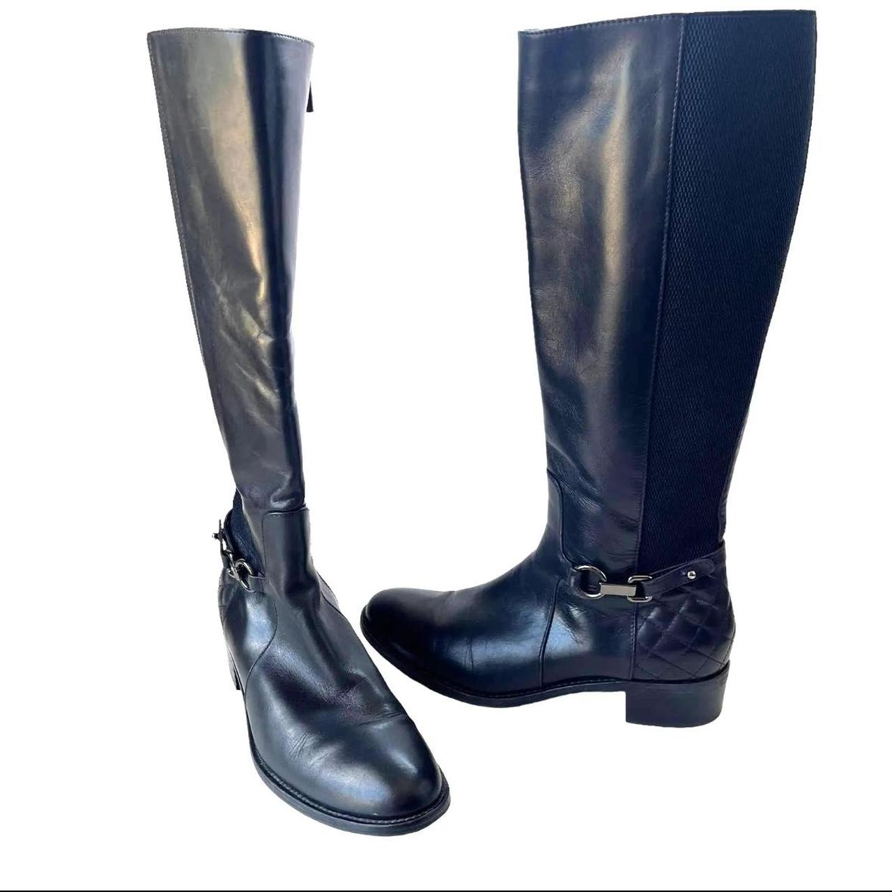 Black Aquatalia Oralie Equestrian Leather Knee Boot Depop