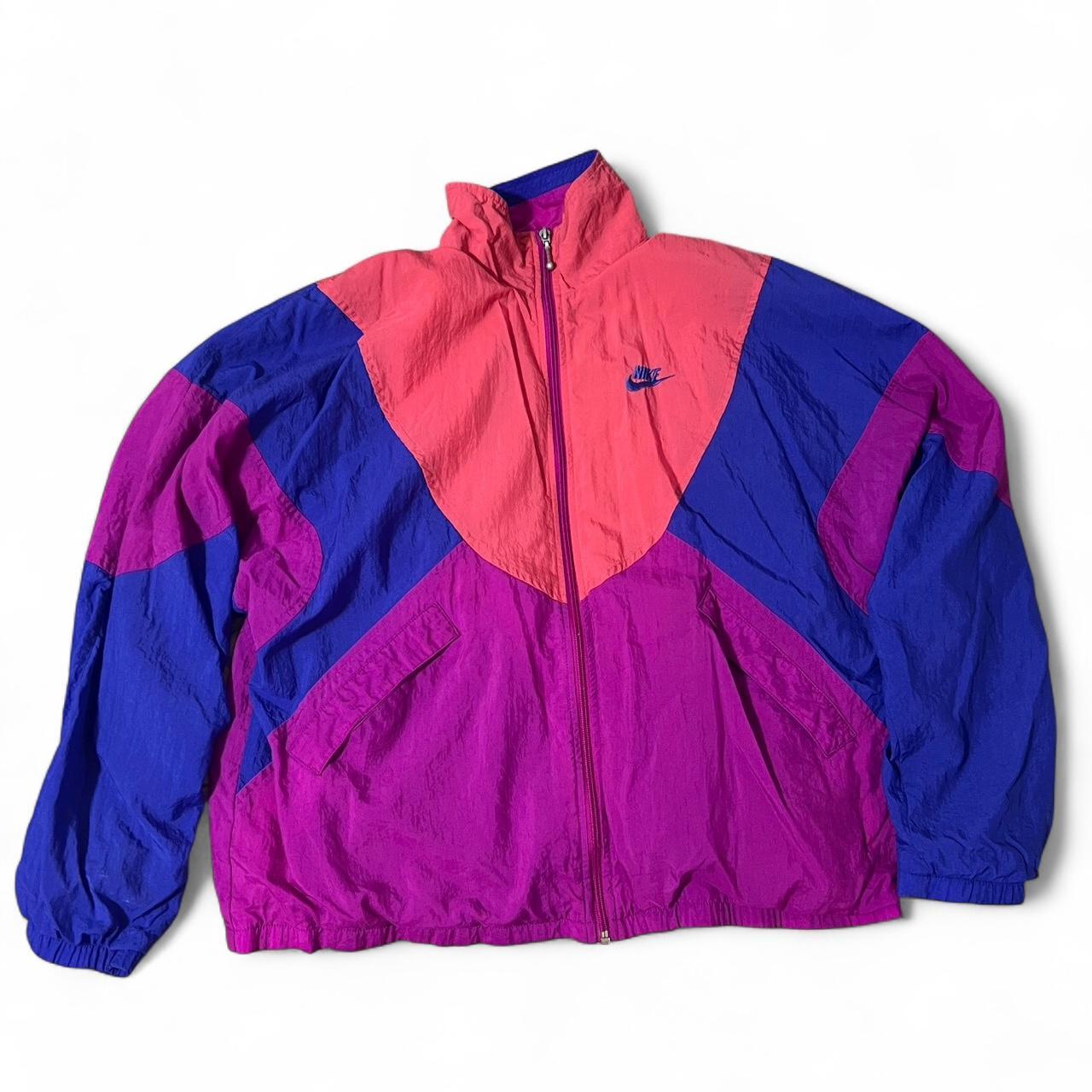 pink and blue windbreaker nike