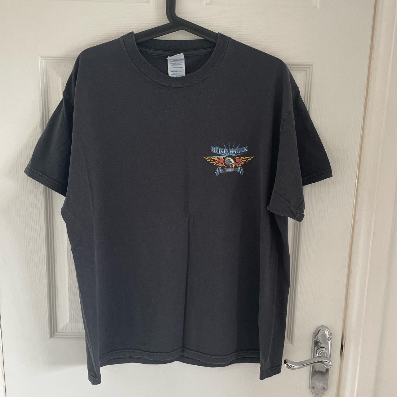 Washed Black Vintage T-shirt Size Large on label -... - Depop