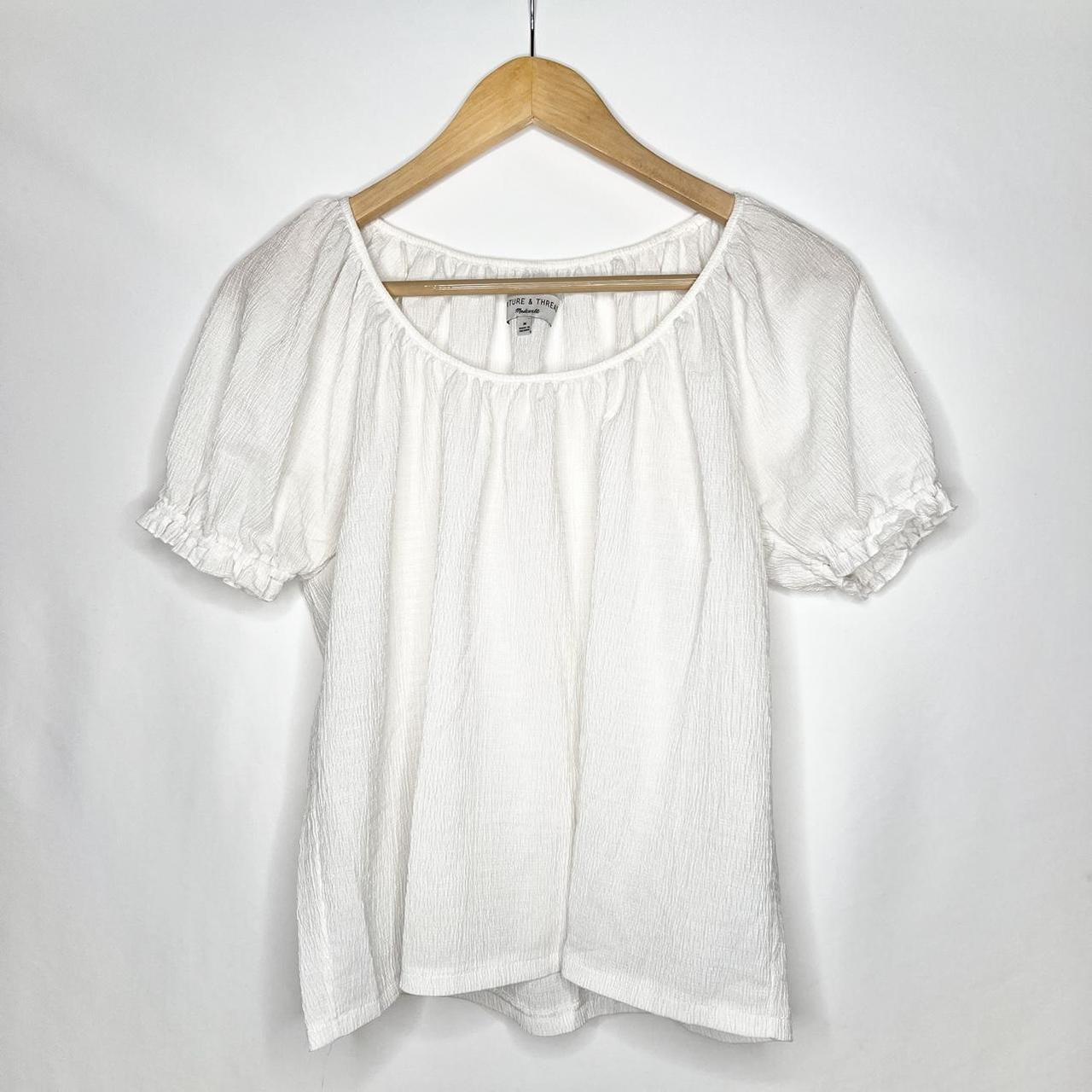 MADEWELL WHITE BLOUSE MEDIUM Brand: Madewell -... - Depop