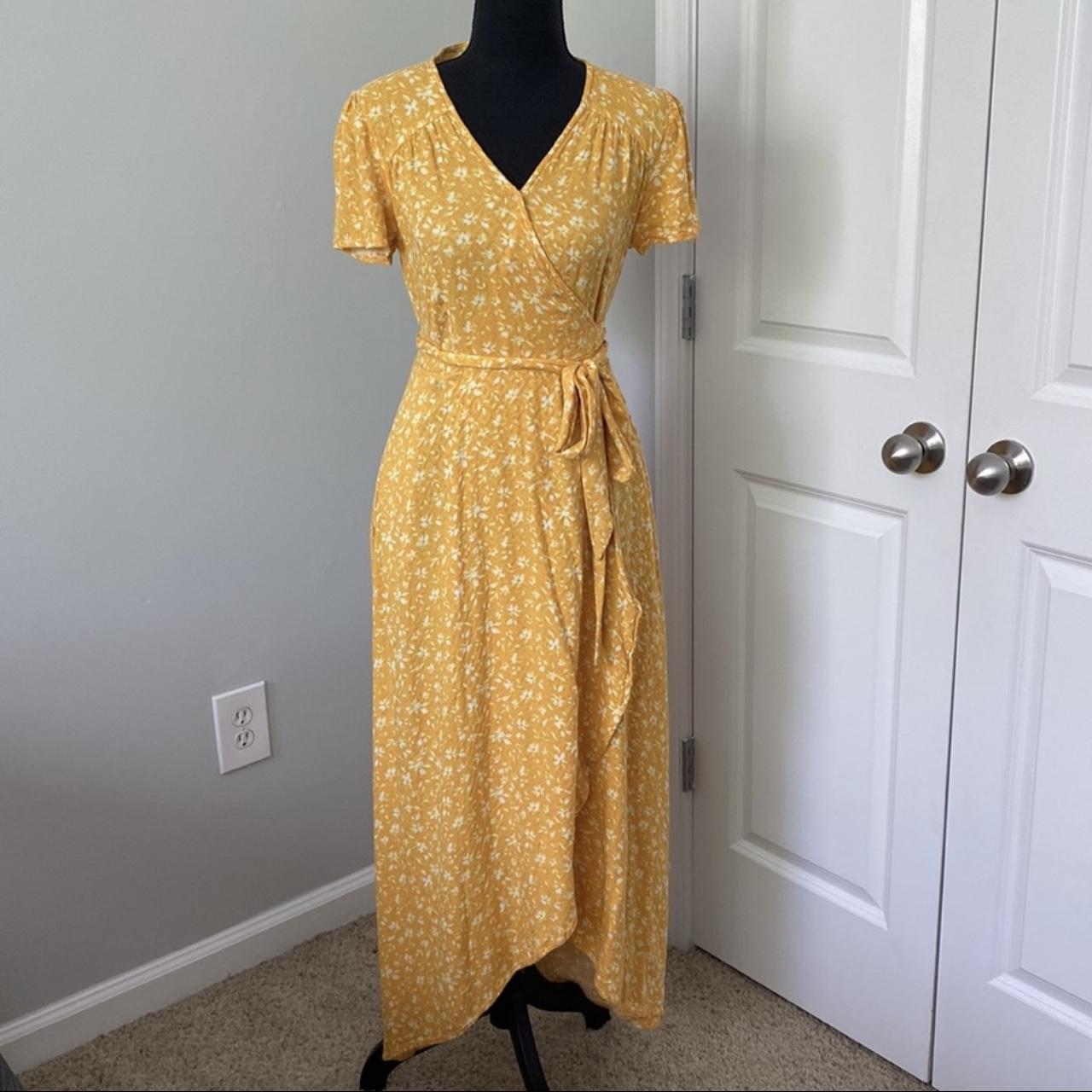 Target yellow shop wrap dress