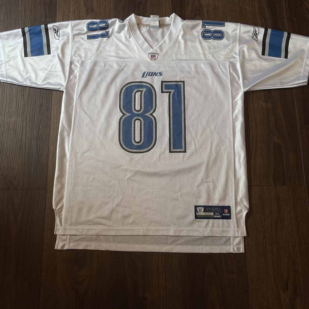 \ud83d\udd35\u26aa\ufe0f\ud83e\udd81DETROIT LIONS CALVIN JOHNSON SHIRSEY\ud83e\udd81\u26aa\ufe0f\ud83d\udd35 Majestic... - Depop