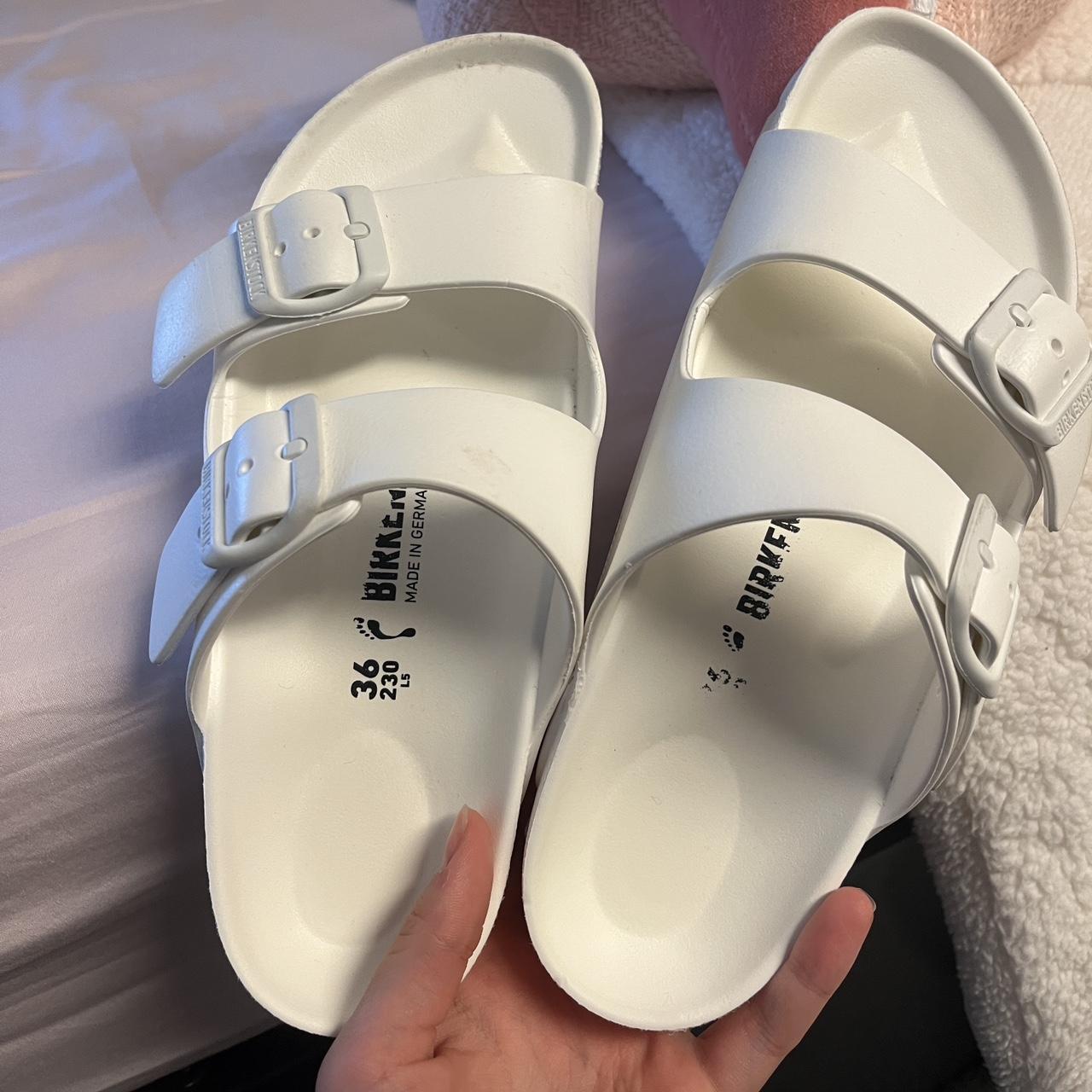 foam birkenstocks white