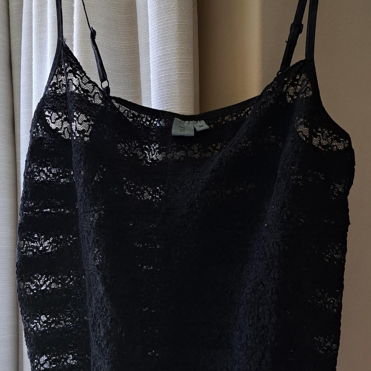 Vintage Jigsaw black lace cami/vest top with... - Depop