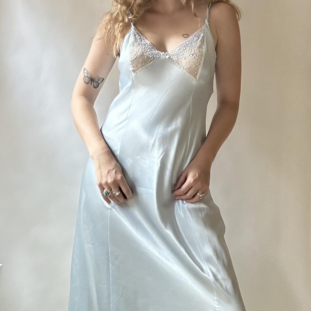 Vintage slip dress Length 40in Depop