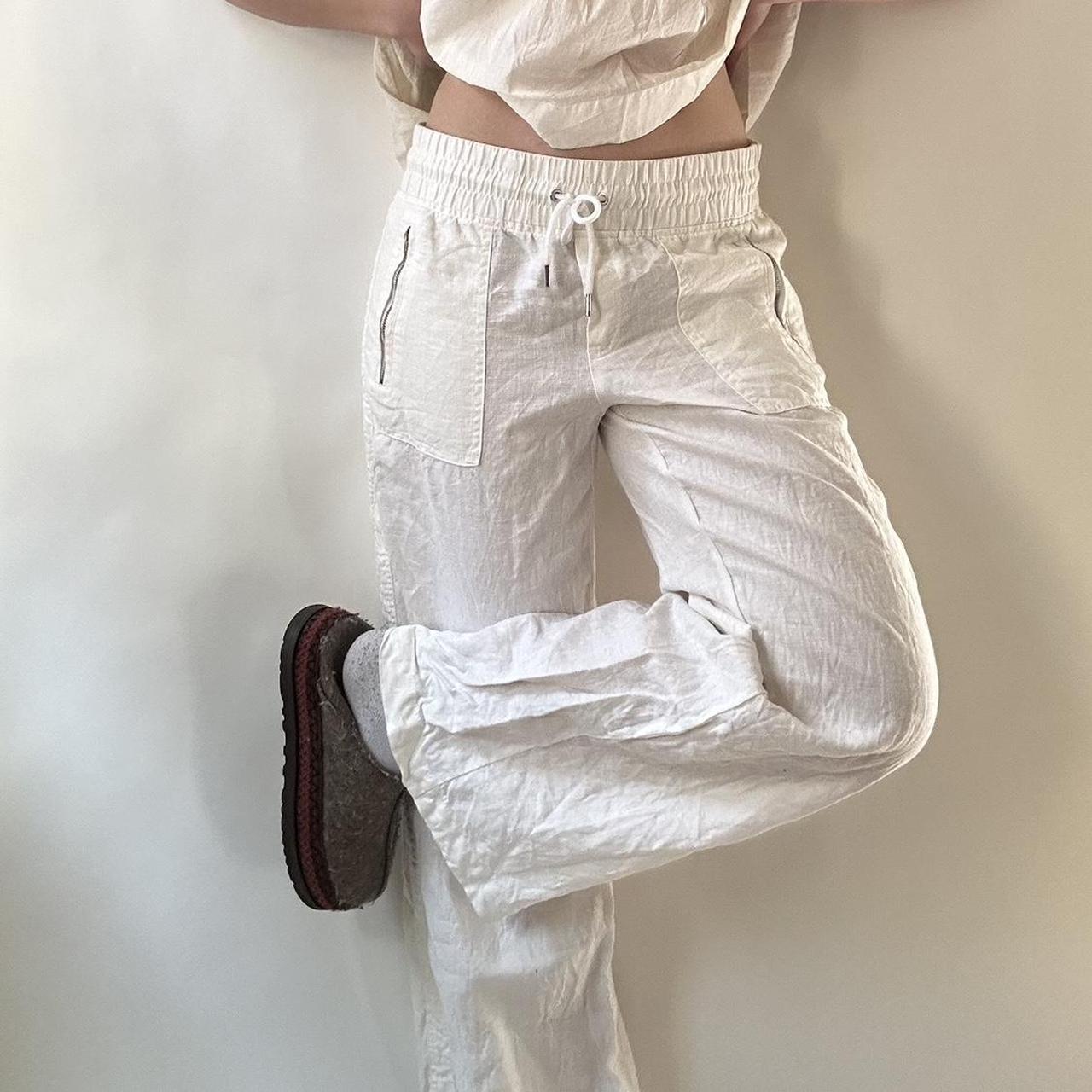 Flowy linen blend lounge pants 🧺 🧸 labeled small - Depop