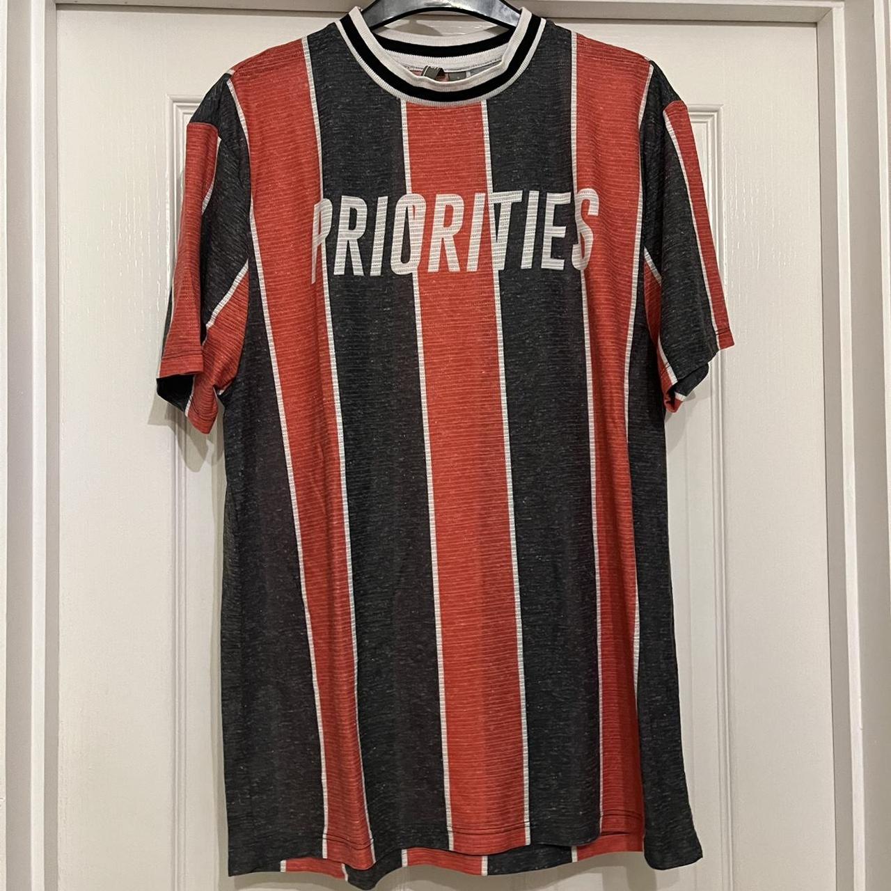 Asos Red & Black Priorities oversized Tee Round... - Depop