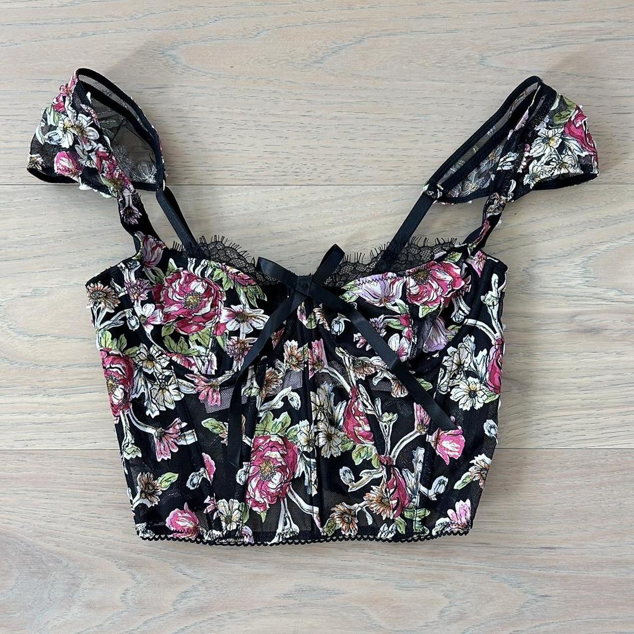 Floral victoria-secret-corset-top - Depop