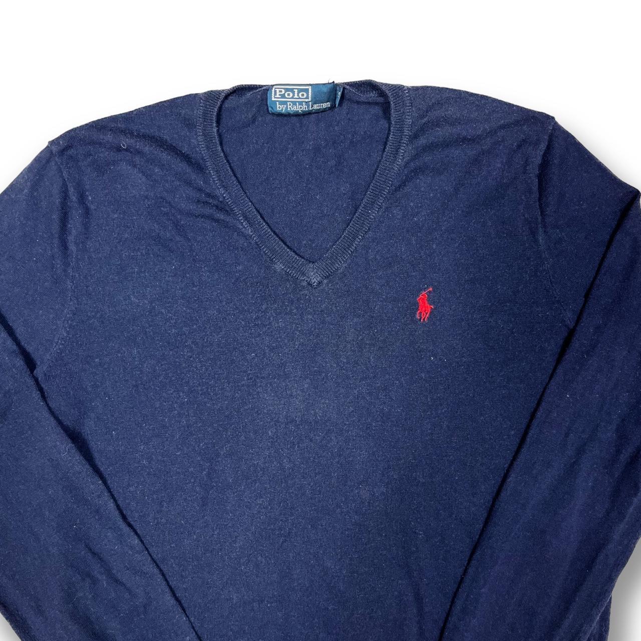 Polo Ralph Lauren Women's Navy and Red Sweatshirt | Depop