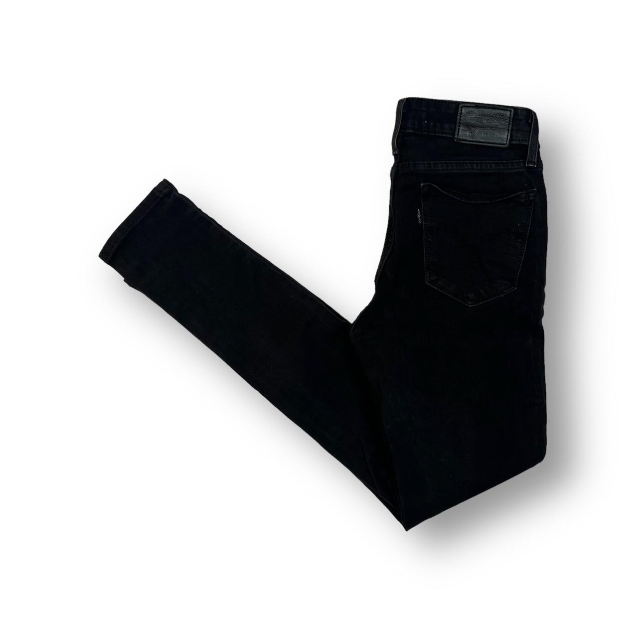 Womens Levis 711 Skinny Black Stretch Denim Mid... Depop