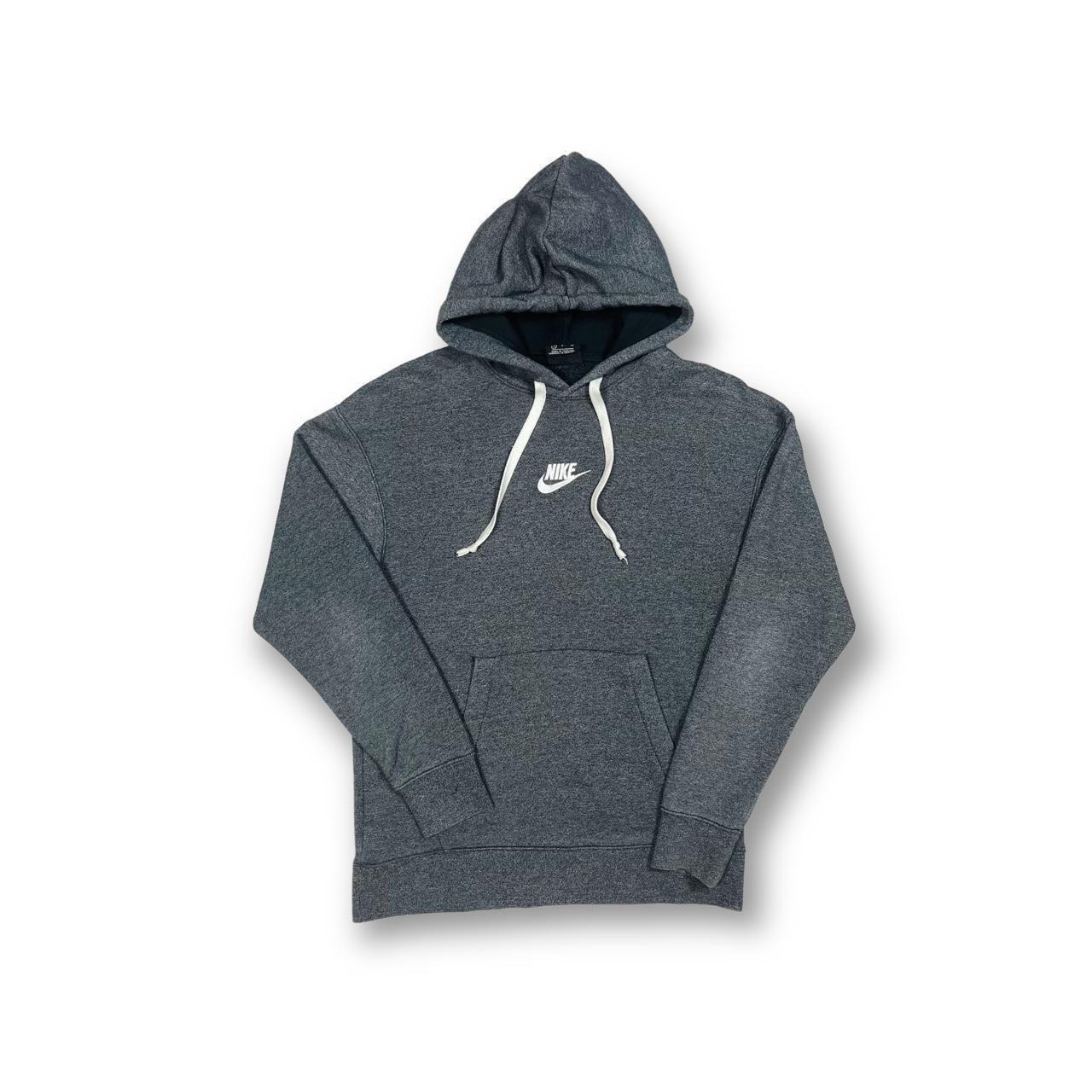 Nike Dark Grey Centre Logo Embroidered Pullover... Depop