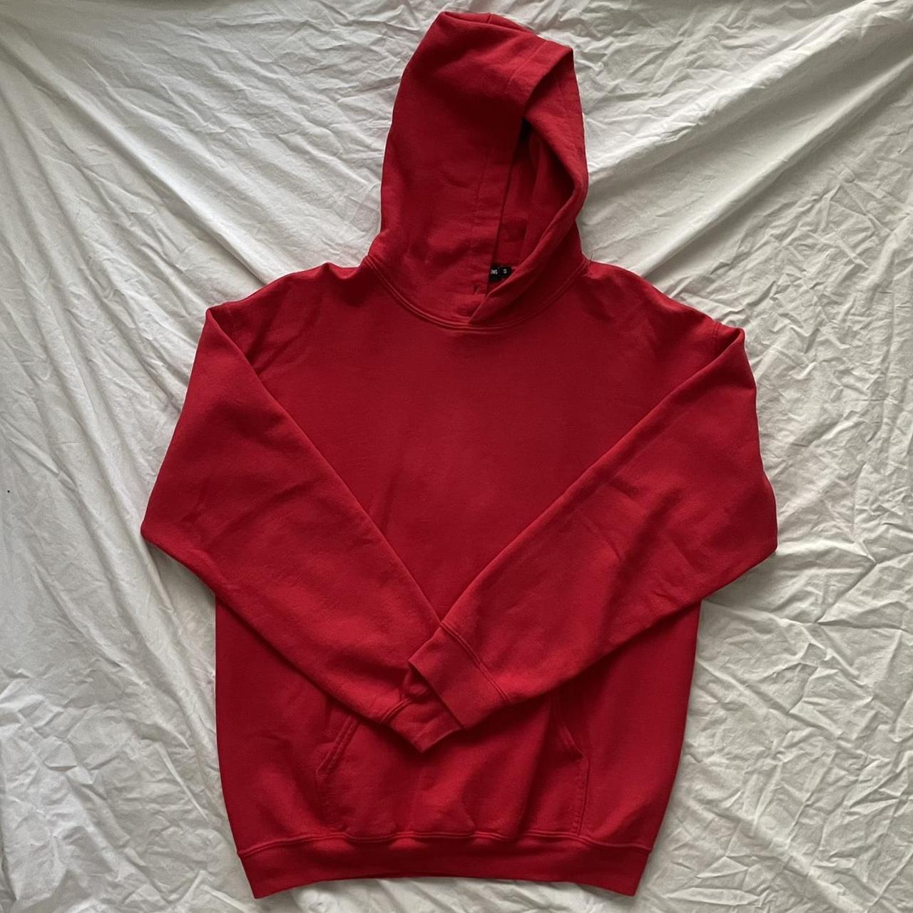 PrettyLittleThing Women's Red Hoodie | Depop