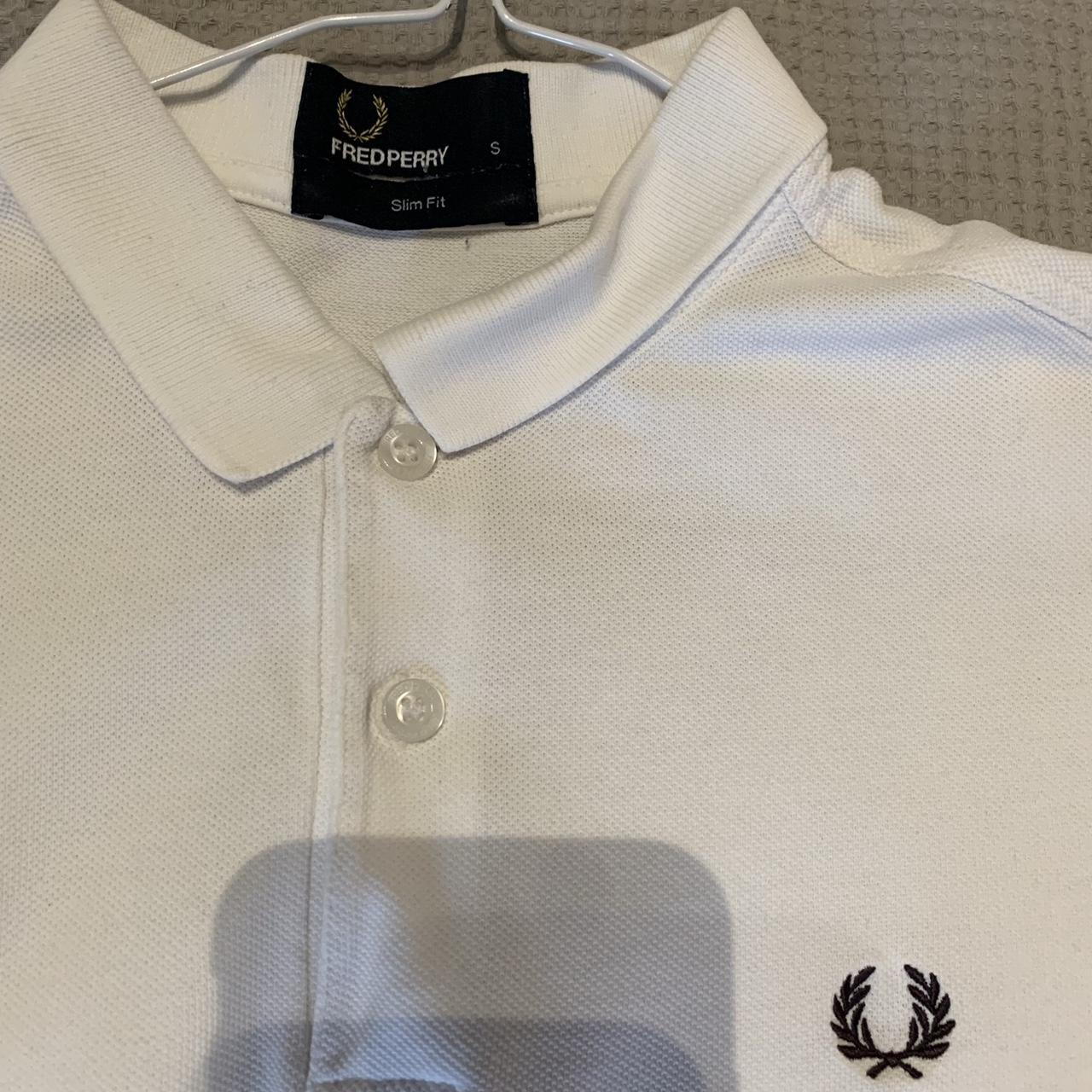 Fred Perry White Polo - Small Good Condition - Pin... - Depop