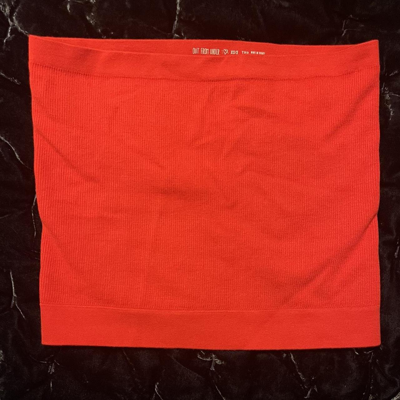 cherry red ribbed tube top from out from under by... - Depop