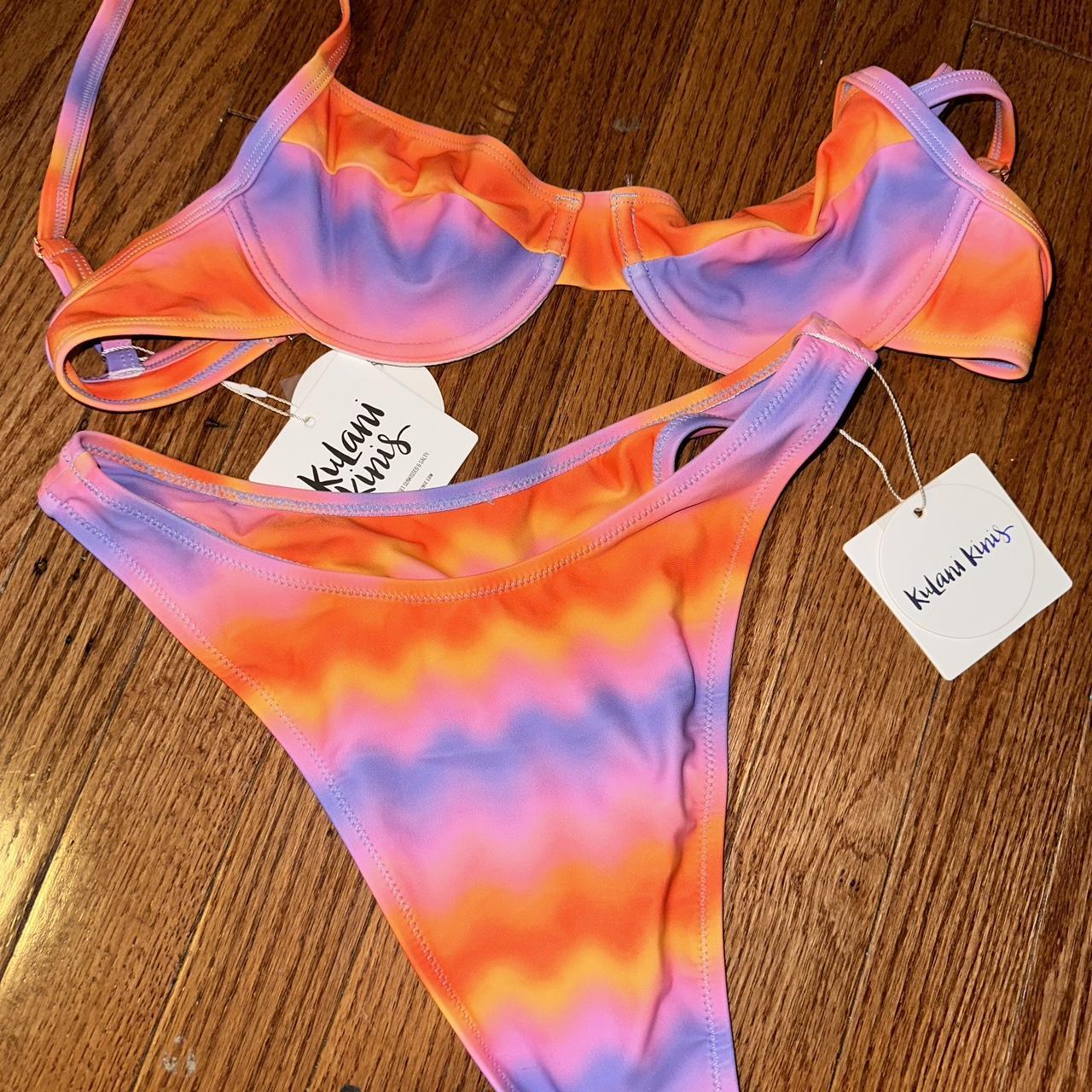 Kulani Kinis Women's Orange and Pink Swimsuit-one-piece | Depop