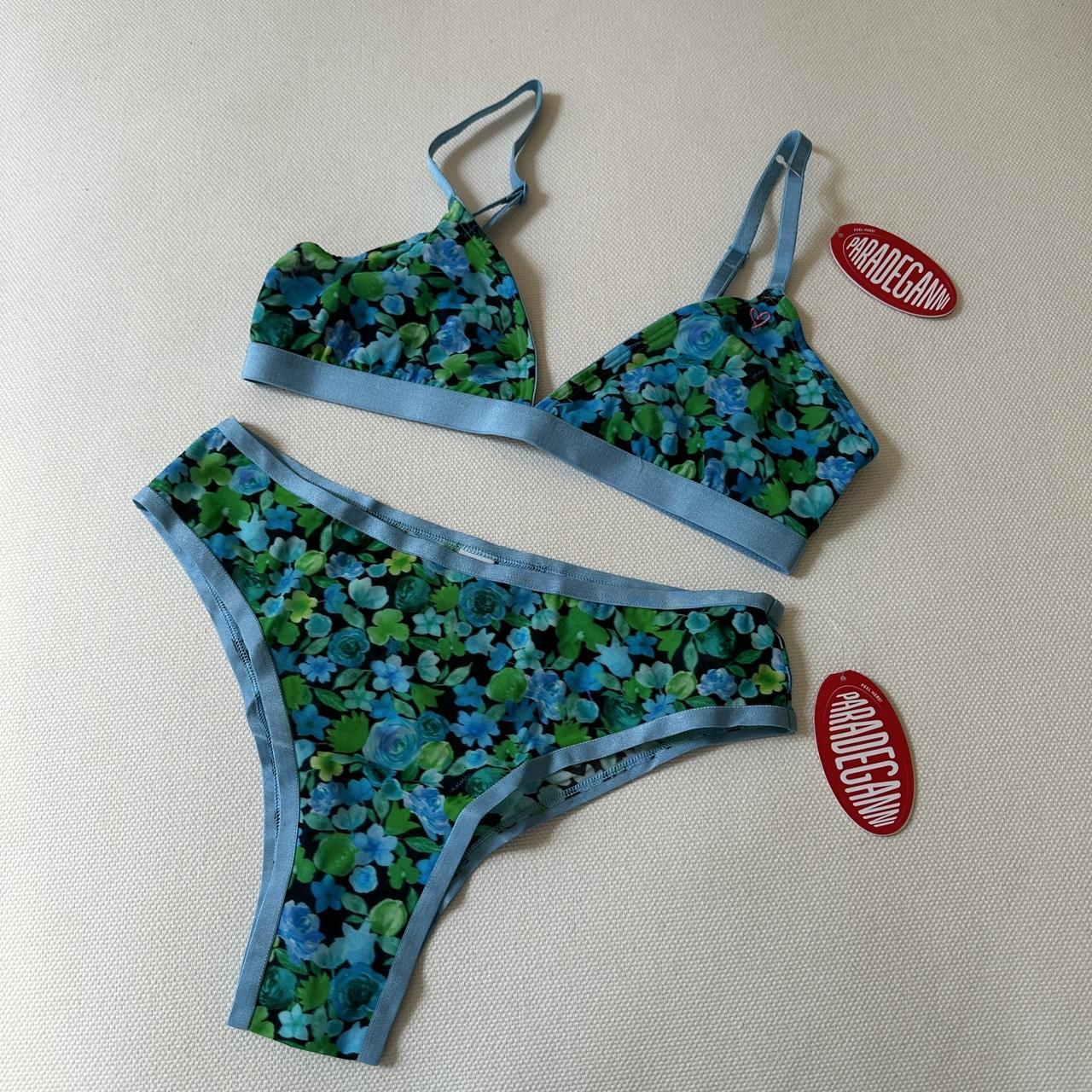 Parade x Ganni mesh floral bra and underwear set Depop