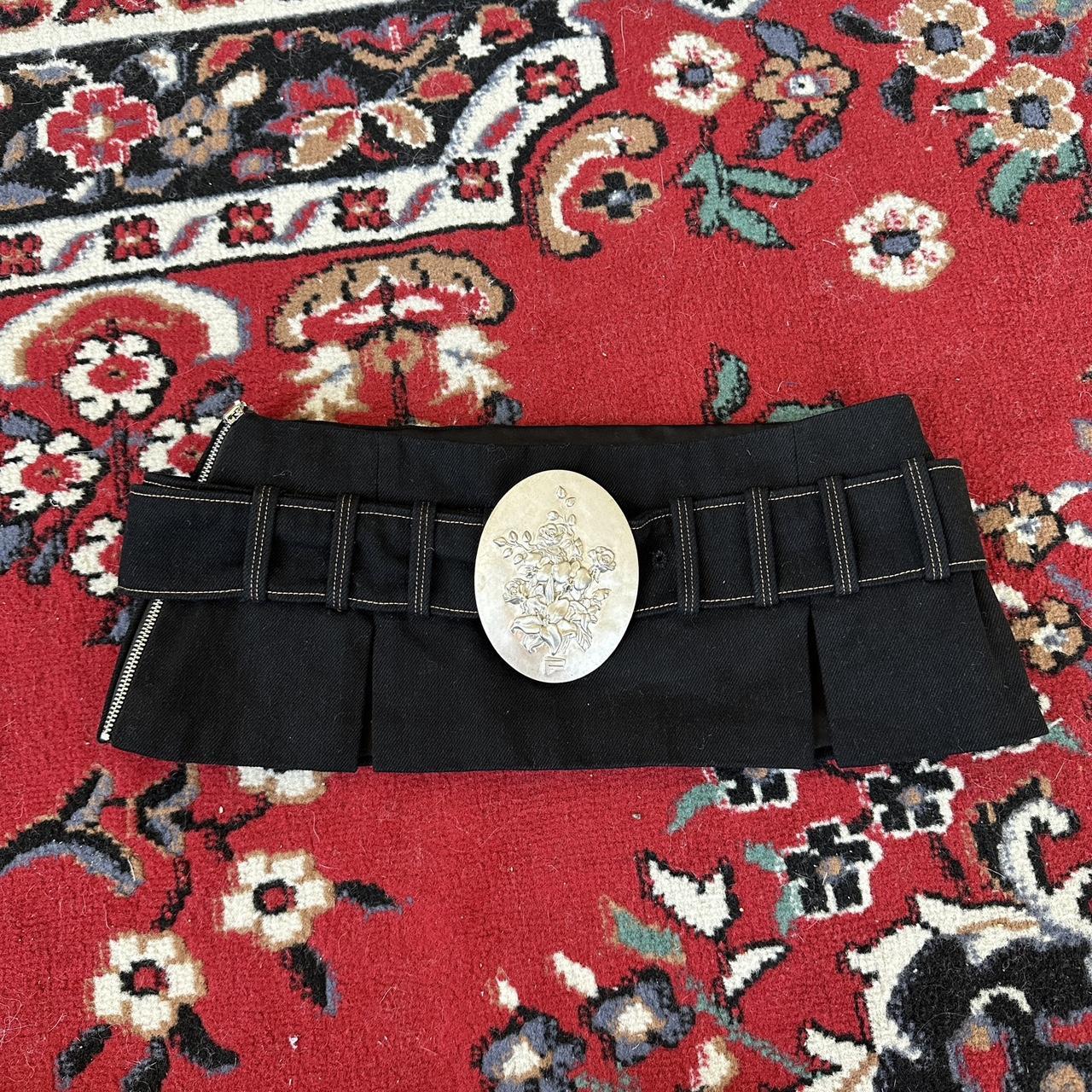 Fanci club mini skirt with big belt Depop