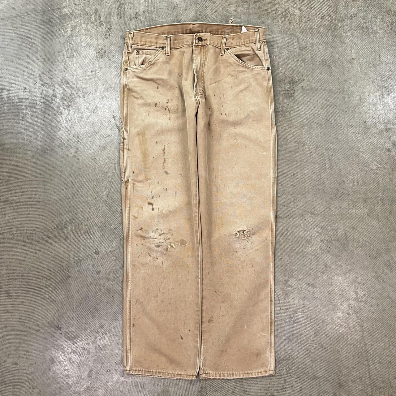 Dickies baggy work pants beige Vintage dickies... - Depop