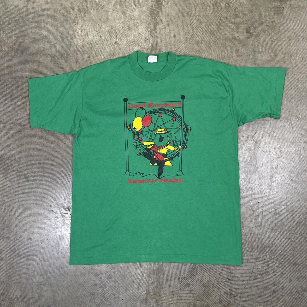 American Vintage Men's Green and Black T-shirt | Depop