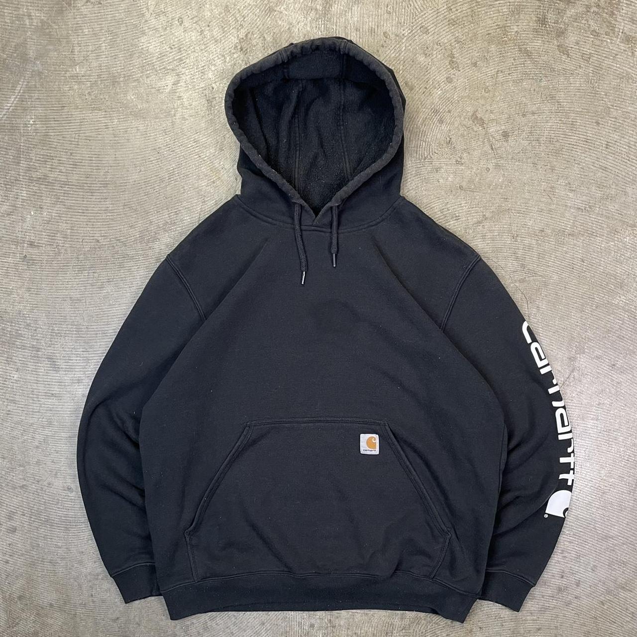 Vintage Carhartt hoodie black 90s Carhartt... - Depop