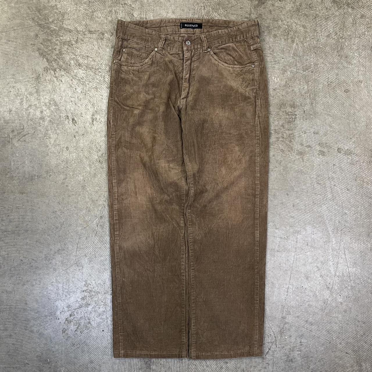 Vintage brown baggy cord pants 90s super jumbo... - Depop