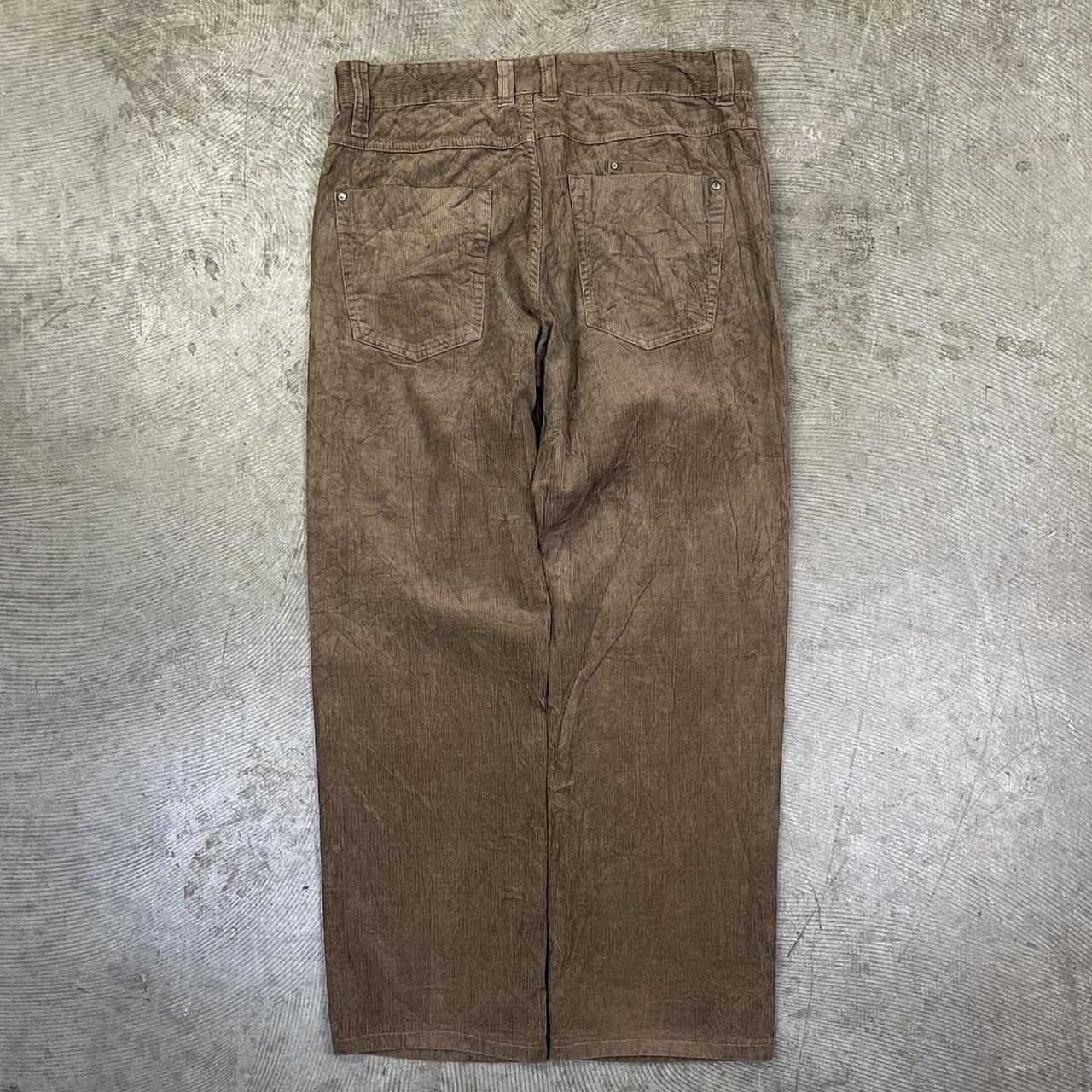 Vintage brown baggy cord pants 90s super jumbo... - Depop