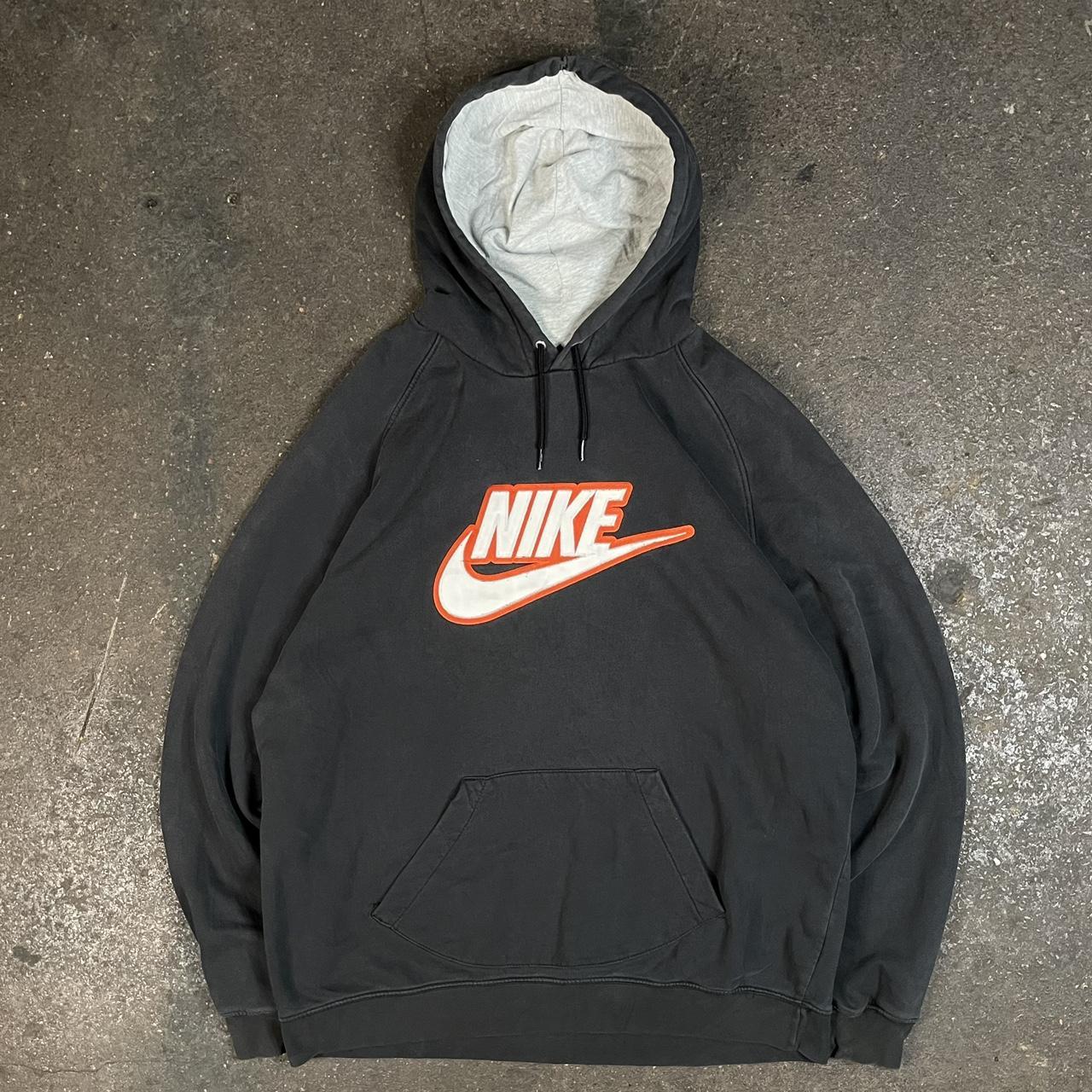 Vintage Nike big swoosh boxy hoodie 00s Y2K Nike... - Depop