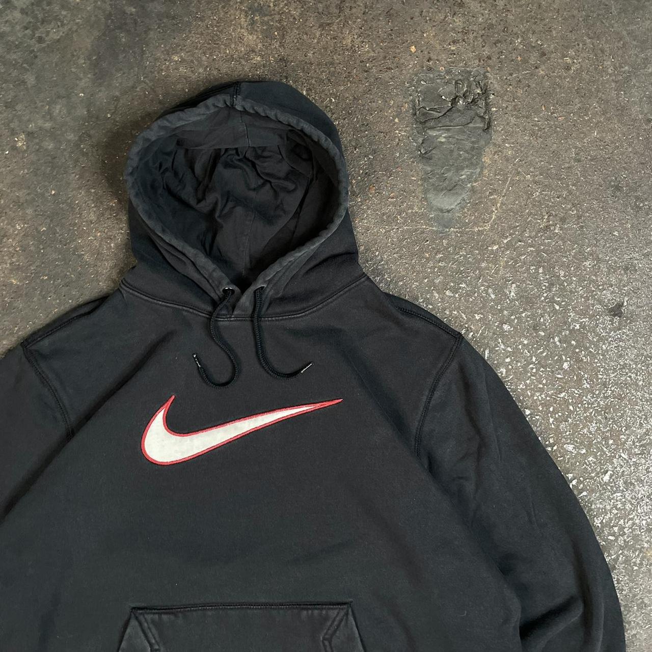 Vintage Nike big swoosh boxy hoodie 00s Y2K Nike... - Depop