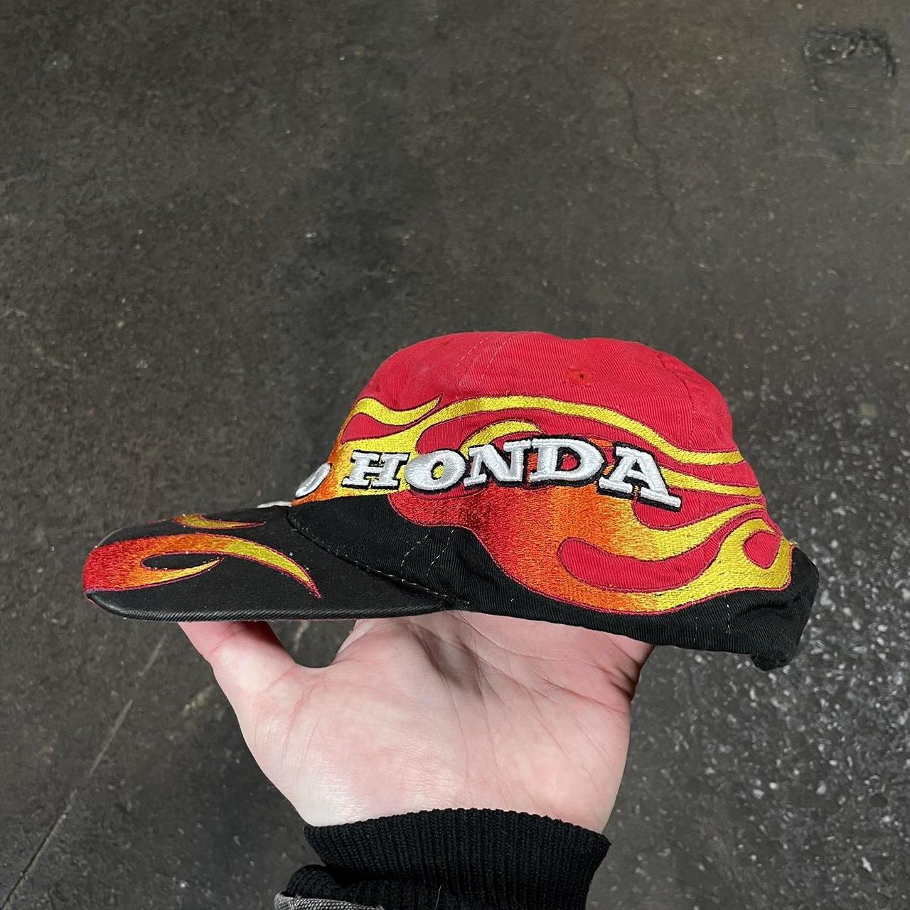 Vintage Honda flames hat 90s Honda car racing... - Depop