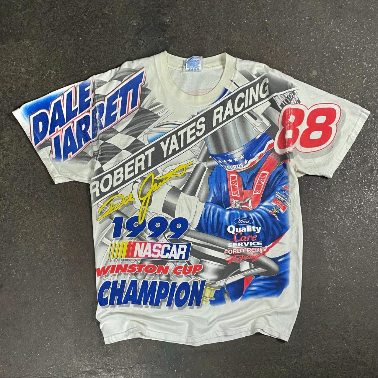 Vintage nascar tshirt 90s NASCAR all over print... - Depop