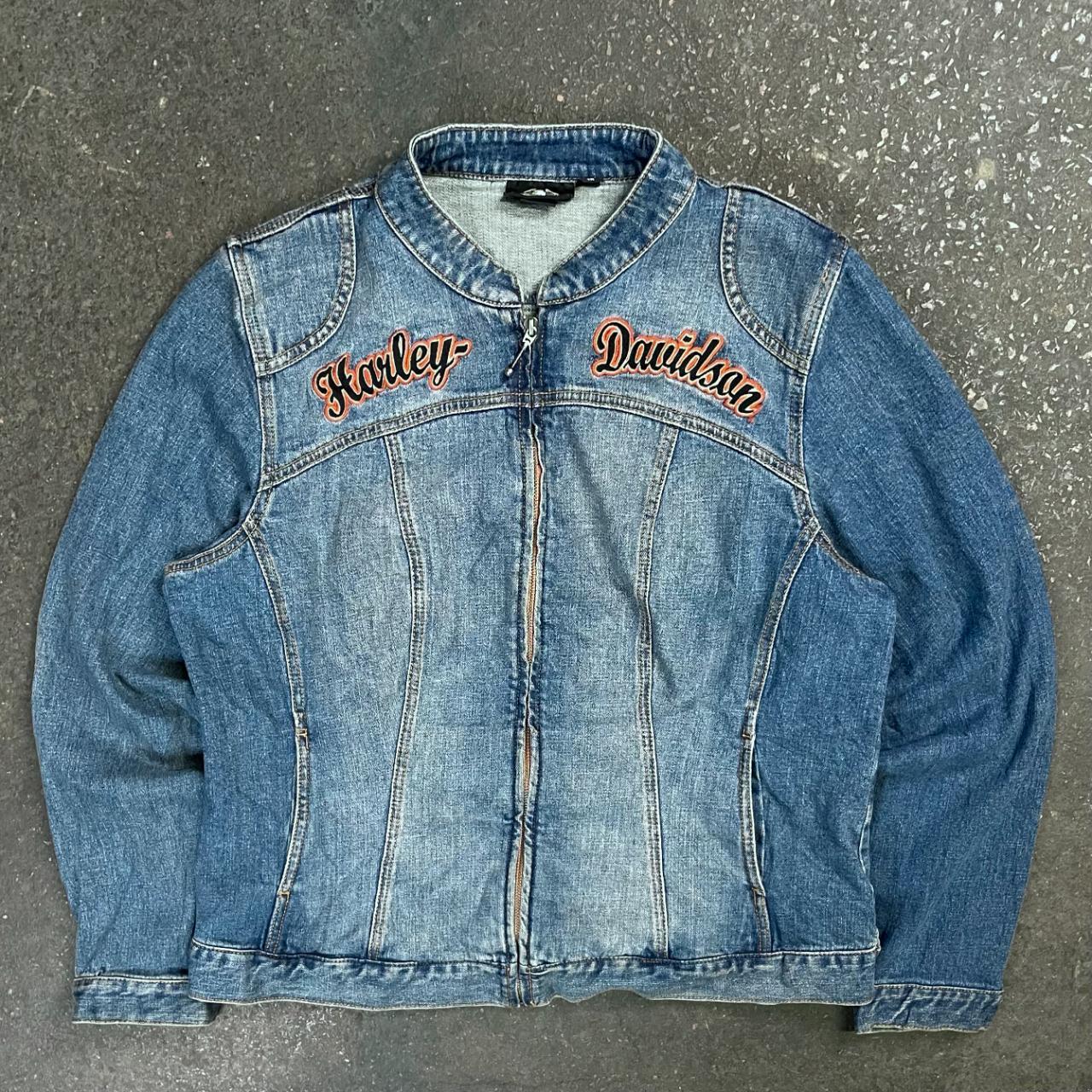 Harley Davidson biker jacket Vintage 90s/y2k Harley... - Depop