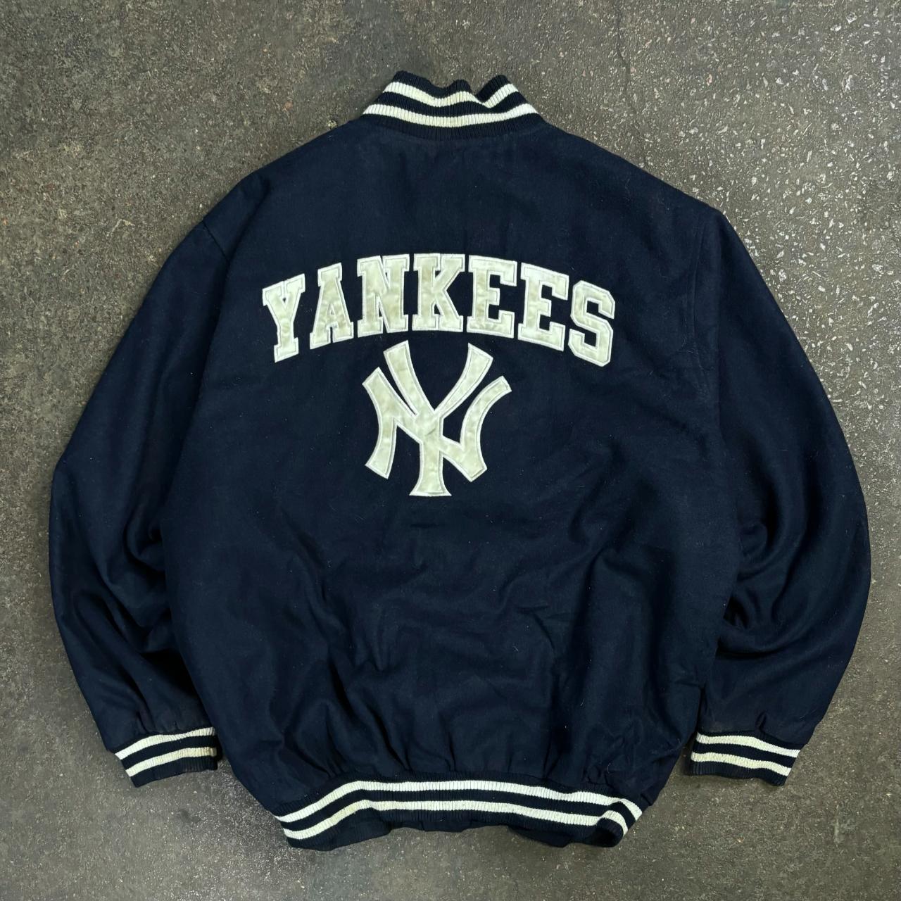 Vintage Yankees varsity jacket 90s New York... - Depop