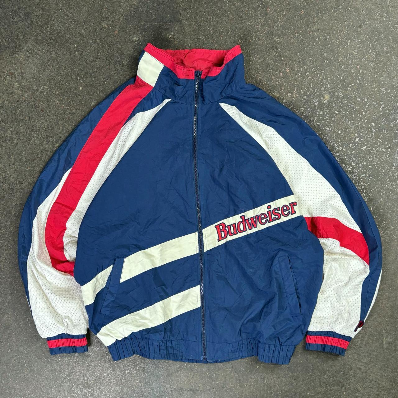 Vintage Budweiser track jacket 90s Budweiser beer... - Depop