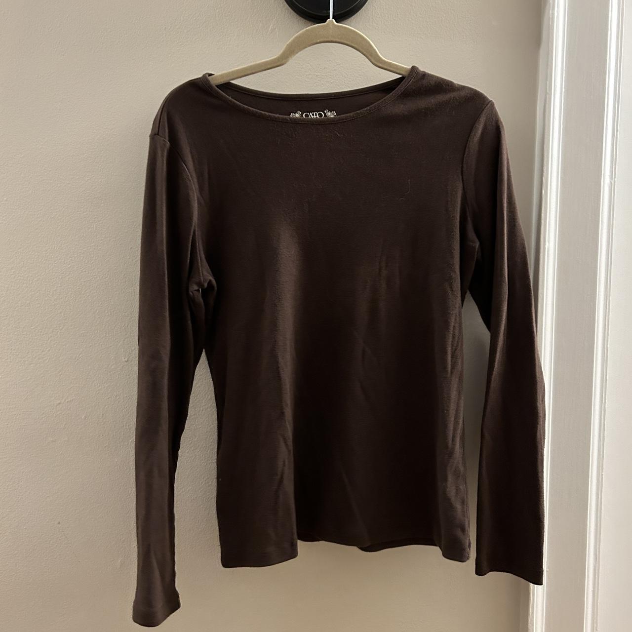 Brown Cato long sleeve shirt Size medium No flaws - Depop