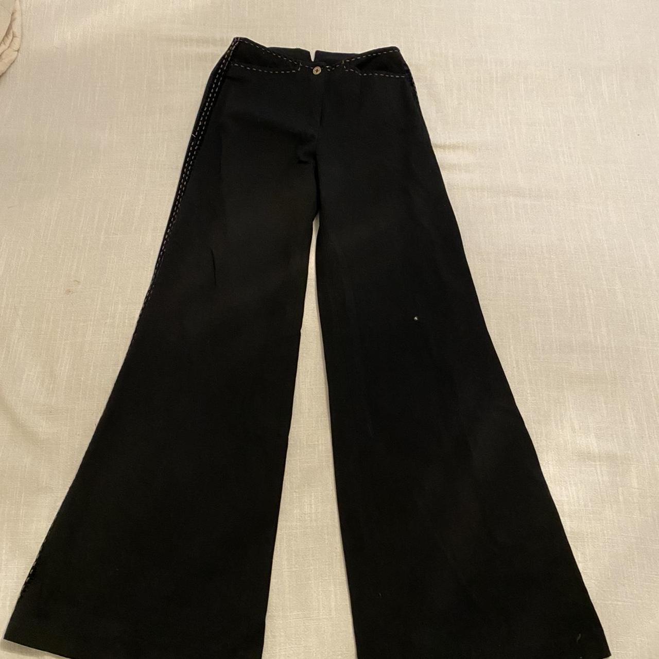 vintage bell bottom black pants brand is called... - Depop