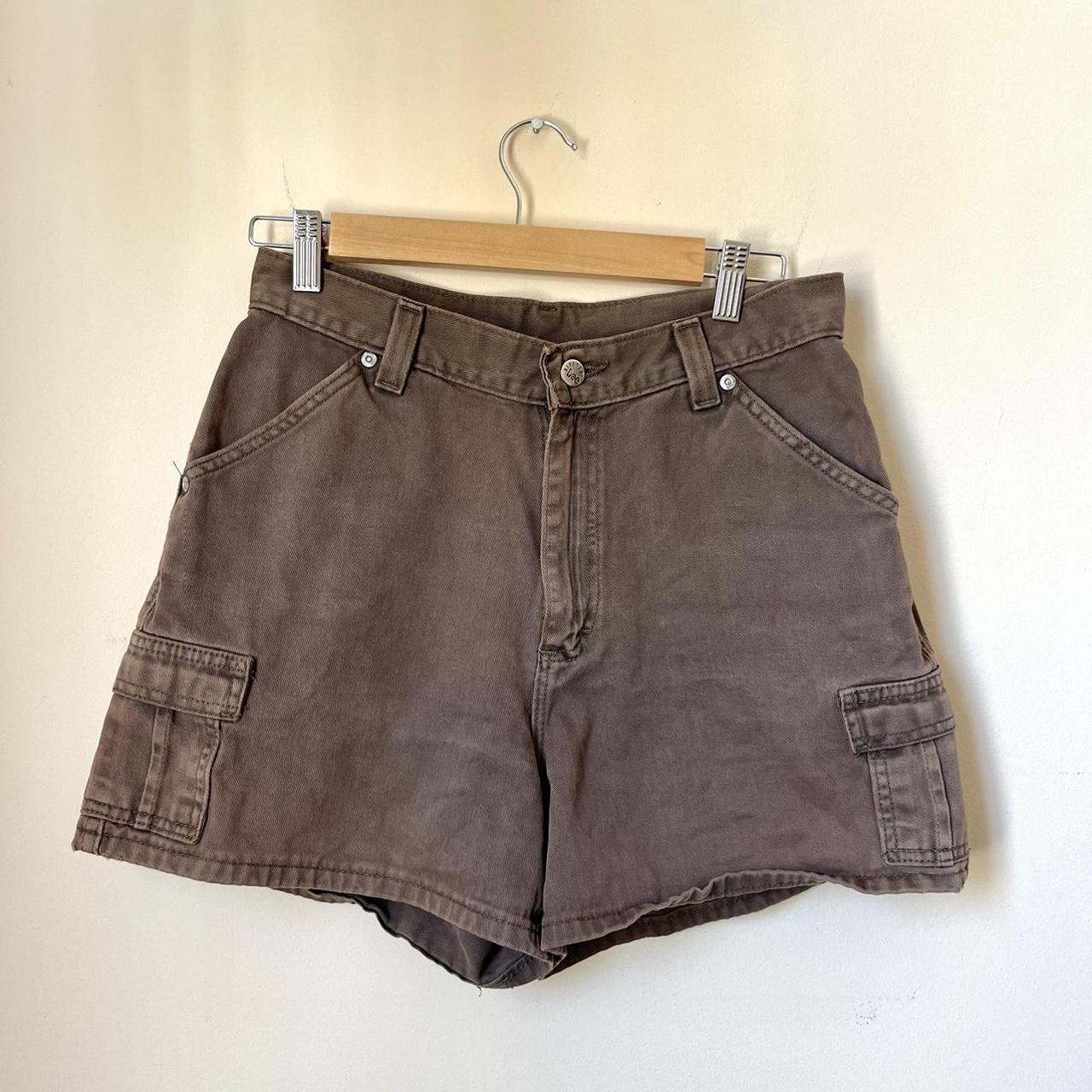Vintage Lee utility shorts, dyed brown. No size but... Depop